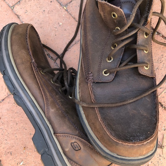 skechers leather work boots